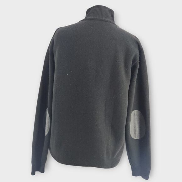 True Rock Cardigan Sweater Men's XL Full Zip Knit  Argyle Design Elbow Patches - Picture 4 of 7